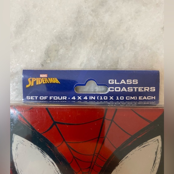 Four Glass Coasters. Marvel Spider-Man - Picture 2 of 4